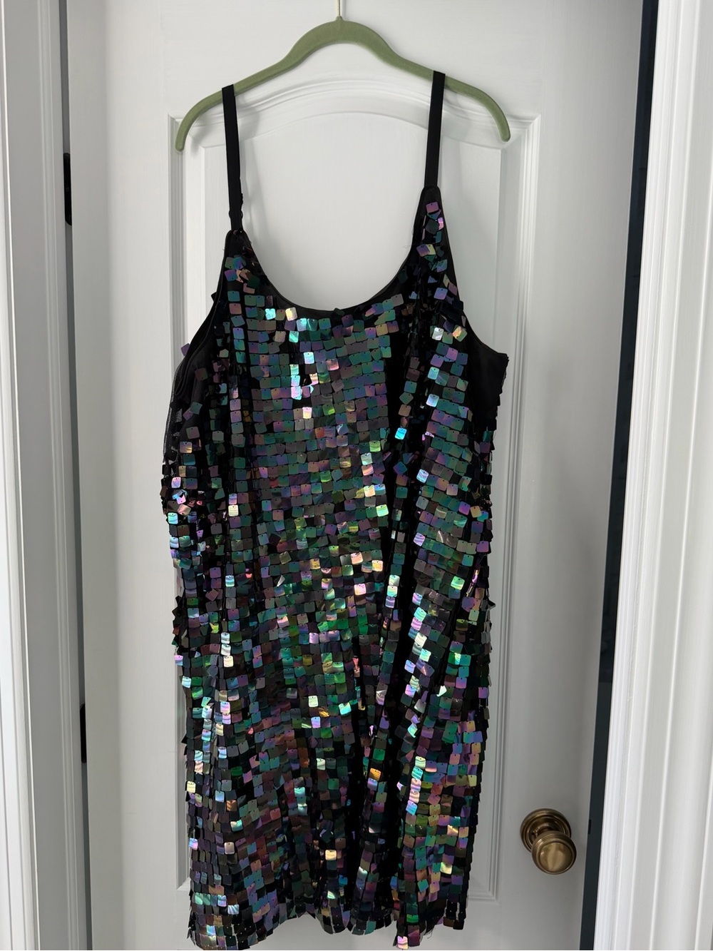 NWT Torrid 2X Blue Multi Iridescent Paillette Sequin Tank Party Dress - Picture 2 of 7